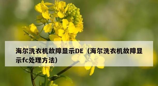 洗衣机为什么会跳FC错误代码（探究洗衣机跳FC错误代码的原因及解决方法）  第1张