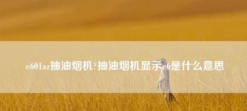 夏普冰箱E6故障的原因及解决方法（探究夏普冰箱出现E6故障的五大主要原因）  第3张